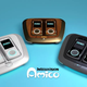 Three Amico consoles sitting on a blue floor.
